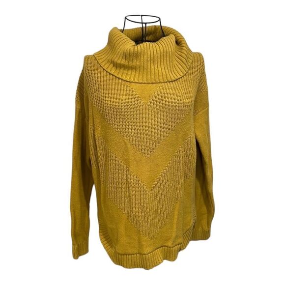 Banana Republic Golden Yellow Turtleneck Dolphin-hem Sweater size M - Picture 1 of 8